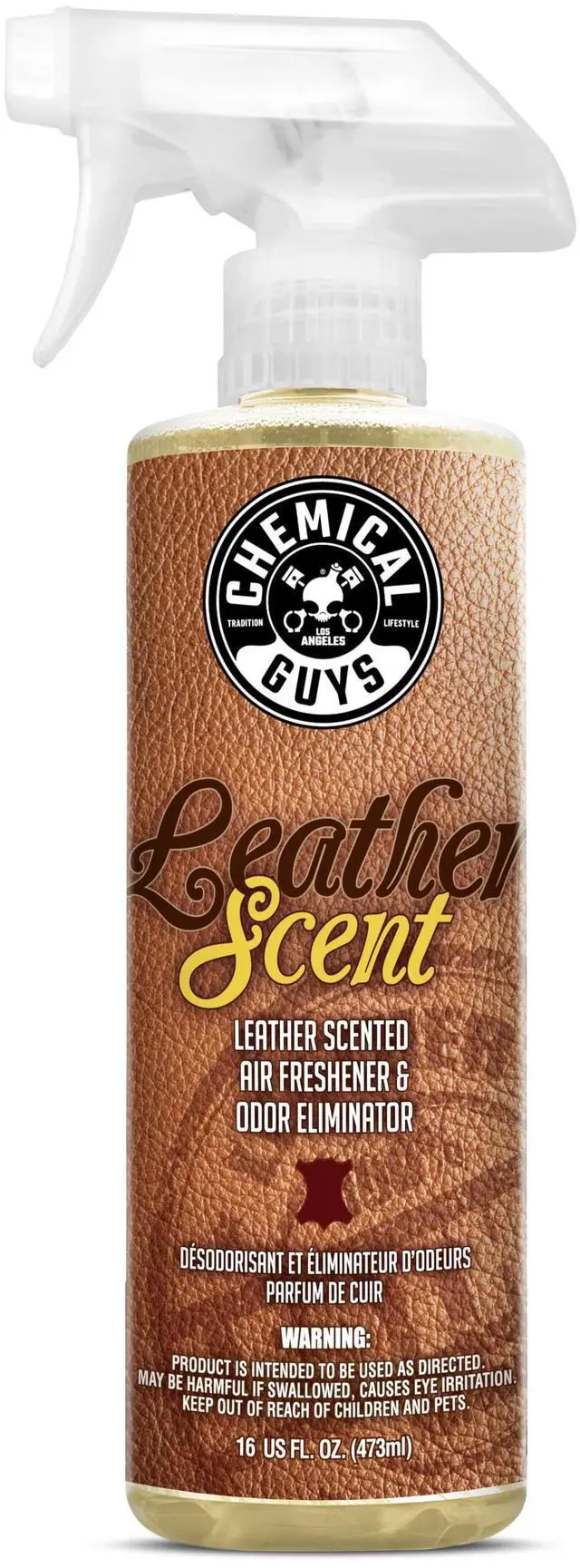 Main image of Leather Scent Premium Air Freshener & Odor Eliminator Car Air Freshener Leather Scent Eliminates Odors and Refreshes Cars, Trucks, SUVs and RVs, 16 oz