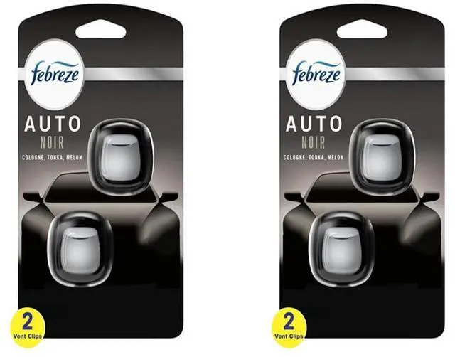 Main image of Vent Clip Car Air Freshener, Odor Eliminator, Auto Noir Scent, 4 Clips (2 Packs)
