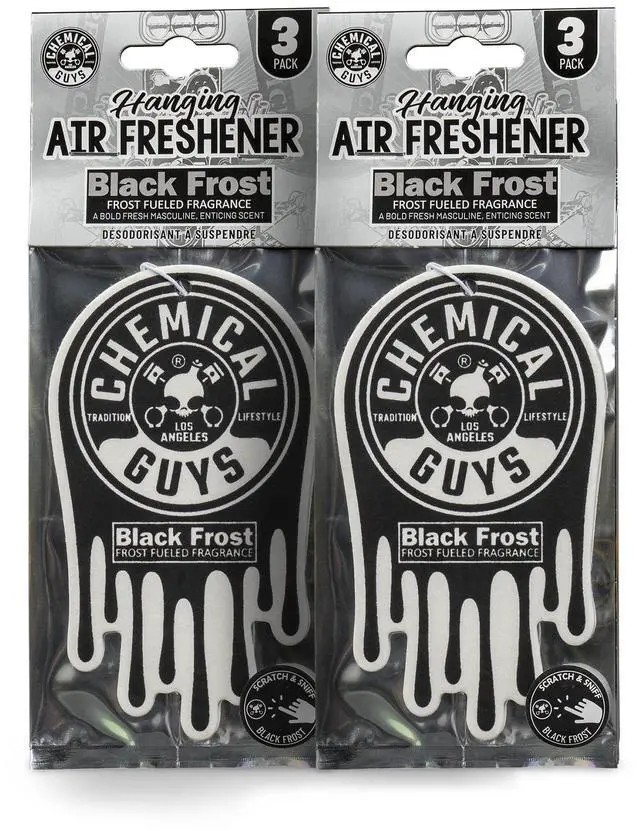Main image of Hanging Air Freshener, Black Frost Scent 6 Pack, Great for Cars, Trucks, SUVs, RVs, Home, Garage, Workspace, Dorm Room & More (2 x 3 Packs) - AIR40502