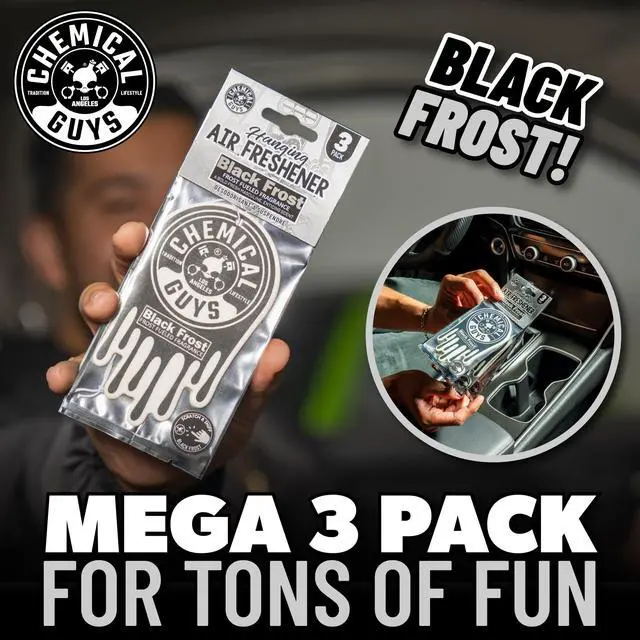 Alt view image 4 of 7 - Hanging Air Freshener, Black Frost Scent 6 Pack, Great for Cars, Trucks, SUVs, RVs, Home, Garage, Workspace, Dorm Room & More (2 x 3 Packs) - AIR40502