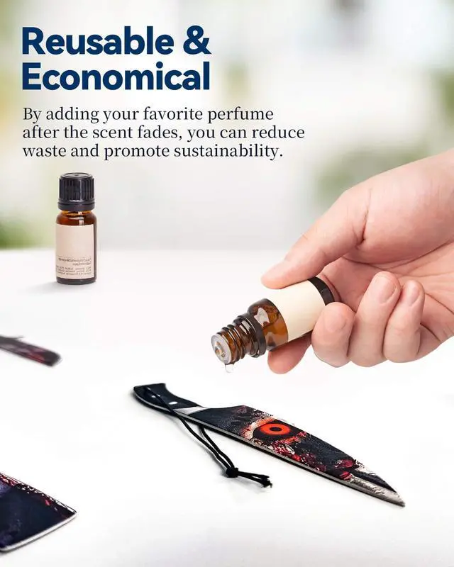 Alt view image 6 of 6 - 10PCS Car Air Freshener Horror Accessories - Blk Ice Scent, Scary Movie Merchandise Inspired Hanging Décor, Unique Spooky Gifts for Men & Women