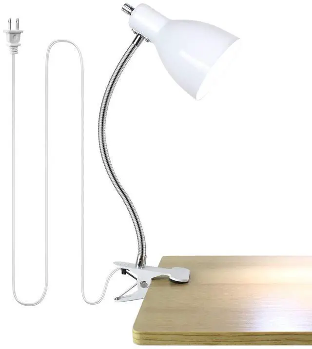 Main image of Desk lamp Eye-Caring Table Lamps, 360°Rotation Gooseneck Clip on Lamp Reading Light Portable Reading Book Light Clamp Study Desk Lamps for Bedroom and Office Home Lighting (White)