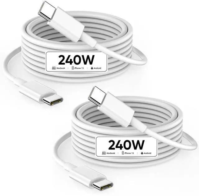 Main image of USB C to USB C, 240W USB C Cable, 6.6ft C to C Cable Fast Charging for Macbook Pro/Macbook Air, iPad Pro 12.9-inch, iPhone 15/Pro Max/Pro/Plus, Samsung Galaxy S23,Compatible 140W/100W /65W/45W/35W/20W