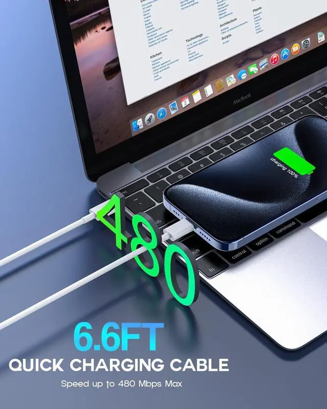 Alt view image 5 of 7 - USB C to USB C, 240W USB C Cable, 6.6ft C to C Cable Fast Charging for Macbook Pro/Macbook Air, iPad Pro 12.9-inch, iPhone 15/Pro Max/Pro/Plus, Samsung Galaxy S23,Compatible 140W/100W /65W/45W/35W/20W