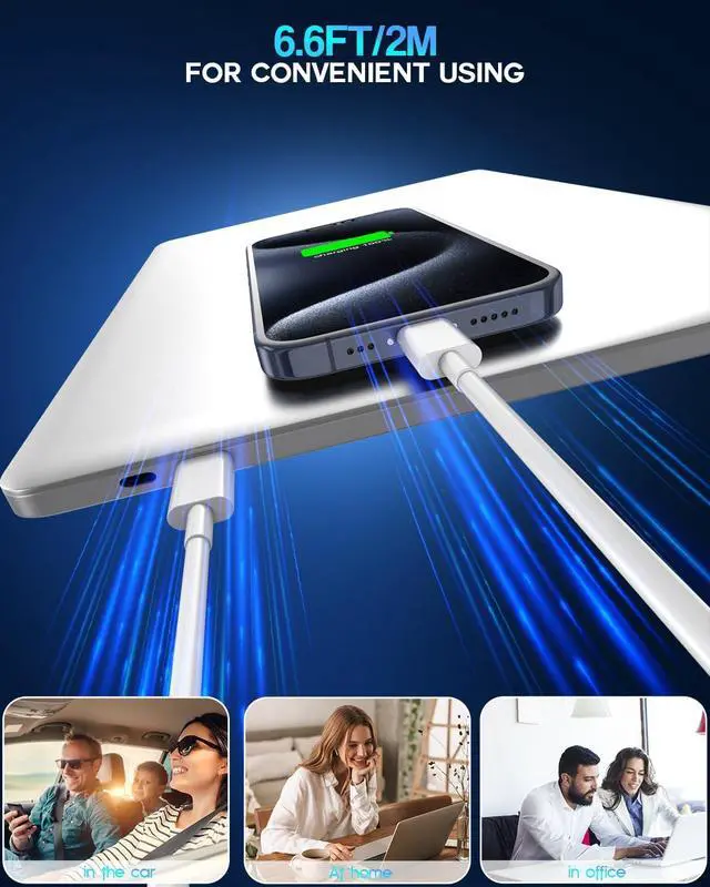 Alt view image 6 of 7 - USB C to USB C, 240W USB C Cable, 6.6ft C to C Cable Fast Charging for Macbook Pro/Macbook Air, iPad Pro 12.9-inch, iPhone 15/Pro Max/Pro/Plus, Samsung Galaxy S23,Compatible 140W/100W /65W/45W/35W/20W