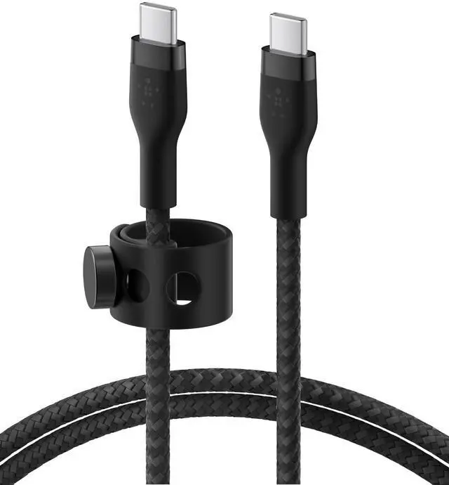 Main image of BoostCharge Pro Flex Braided USB-C to USB-C Charger Cable (2M/6.6ft), USB-IF Fast Charging Cable for iPhone 16 Series, Macbook Pro, iPad Pro, Galaxy S25, S24, Nintendo Switch 2 & More - Black