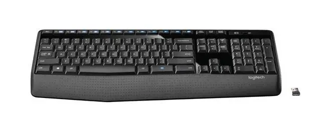 Alt view image 3 of 5 - Wireless Keyboard - Full-Sized Keyboard with Palm Rest, 2.4 GHz Wireless USB Receiver - for PC, Laptop