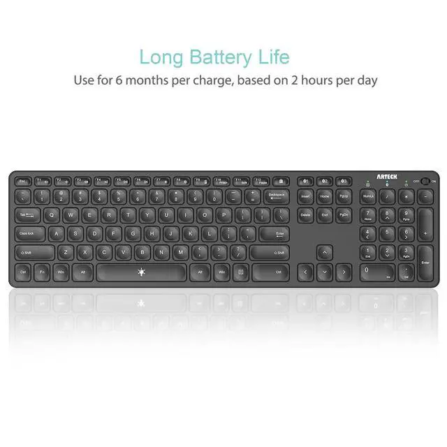 Alt view image 4 of 7 - Universal Backlit 7-Colors & Adjustable Brightness Multi-Device Full Size Wireless Bluetooth Keyboard for Windows, iOS, iPad OS, Android, Computer Desktop Laptop Surface Tablet Smartphone