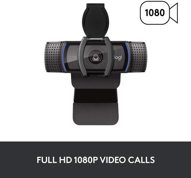 Alt view image 3 of 7 - C920S HD Pro Webcam, Full HD 1080p/30fps Video Calling, Clear Stereo Audio, HD Light Correction, Privacy Shutter, Works with Skype, Zoom, FaceTime, Hangouts, PC/Mac/Laptop/Tablet/Xbox - Black