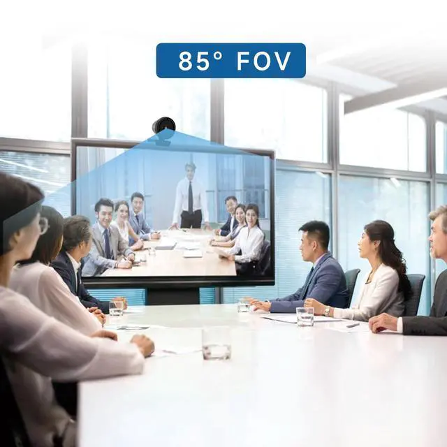 Alt view image 3 of 7 - 4K USB Webcam for PC with Speaker & Microphone, 85° Wide Angle Web Camera, Auto Focus, Dual Noise Cancelling Mics, Privacy Cover, Plug-and-Play for Desktop/Laptop