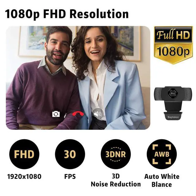 Alt view image 3 of 7 - 1080P HD Webcam with Microphone, Streaming Computer Web Camera for Laptop/Desktop/Mac/TV, USB PC Cam for Video Calling, Conferencing, Gaming