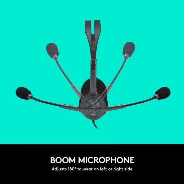 Alt view image 6 of 7 - H111 Wired Headset, Stereo Headphones with Noise-Cancelling Microphone, 3.5 mm Audio Jack, PC/Mac/Laptop/Smartphone/Tablet - Black