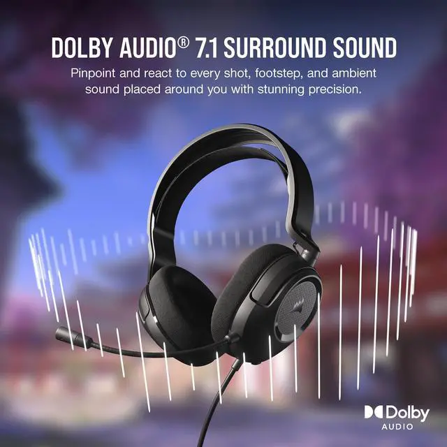 Alt view image 4 of 7 - HS35 Surround v2 Multiplatform Wired Gaming Headset Dolby 7.1 Flexible Omni-Directional Microphone Universal 3.5mm Connection PC, Mac, PS5, PS4, Xbox, Nintendo Switch, Mobile Carbon