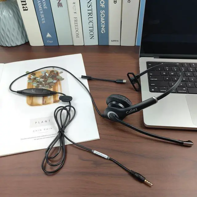 Alt view image 7 of 7 - Wired Computer Headset, 3.5mm/USB-C Headset with Mic Noise Cancelling, Cell Phone Headphone for PC Laptop Mac iPhone 15/16/17 Samsung Zoom Teams Call Center Home Office Work, in-line Controls