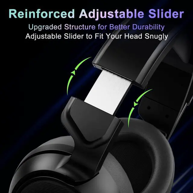 Alt view image 6 of 7 - V20U USB Pro Gaming Headset for PC - 7.1 Surround Sound Headphones with Noise Cancelling Microphone- Memory Foam Ear Pads RGB Lights for Laptops