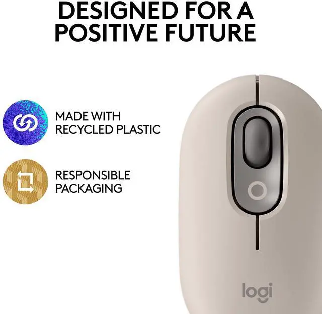 Alt view image 5 of 7 - POP Mouse, Wireless Mouse with Customizable Emojis, SilentTouch Technology, Precision/Speed Scroll, Compact Design, Bluetooth, Multi-Device, OS Compatible - Mist