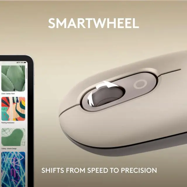 Alt view image 7 of 7 - POP Mouse, Wireless Mouse with Customizable Emojis, SilentTouch Technology, Precision/Speed Scroll, Compact Design, Bluetooth, Multi-Device, OS Compatible - Mist