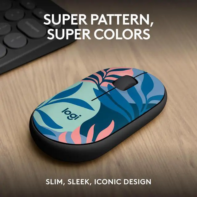 Alt view image 2 of 7 - M340 Wireless Mouse with Limited Edition Prints, USB Receiver and Silent Clicks, Portable Wireless Mouse for Laptop, PC, Windows, Chrome, Surface Floral Leaves