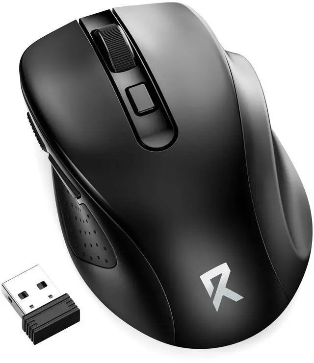 Main image of Wireless Mouse BT5.0/3.0 & 2.4G, 6 Buttons, 5 Level 4000DPI Bluetooth Mouse, 18 Months Battery, Portable Optical Computer Mice for Laptop, PC, Chromebook, Windows, Mac-Black