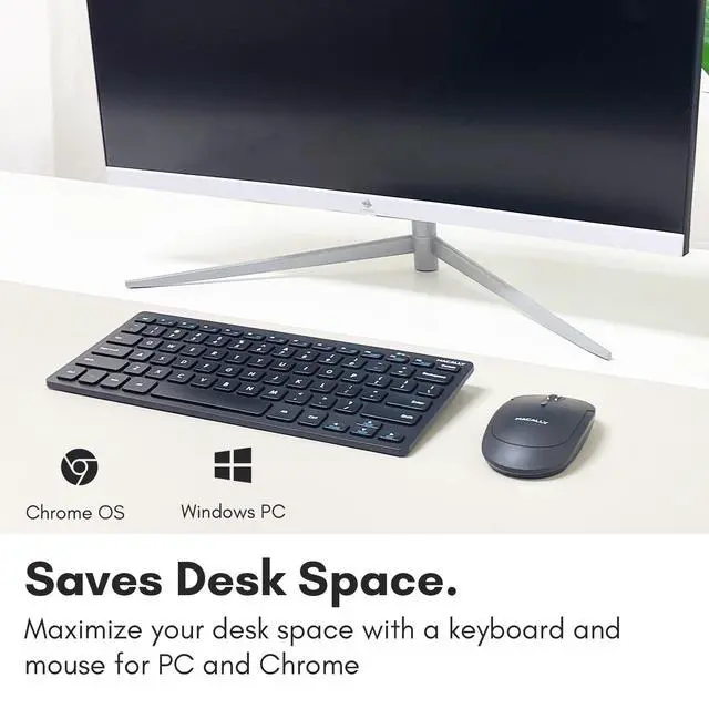 Alt view image 2 of 7 - Small Wireless Keyboard and Mouse Combo - Quiet Productivity Duo - 2.4G Wireless Keyboard Mouse for PC - 78 Key Mini Keyboard and Mouse with Slim Body, Click Buttons, and 3 DPI Modes