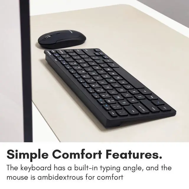 Alt view image 6 of 7 - Small Wireless Keyboard and Mouse Combo - Quiet Productivity Duo - 2.4G Wireless Keyboard Mouse for PC - 78 Key Mini Keyboard and Mouse with Slim Body, Click Buttons, and 3 DPI Modes