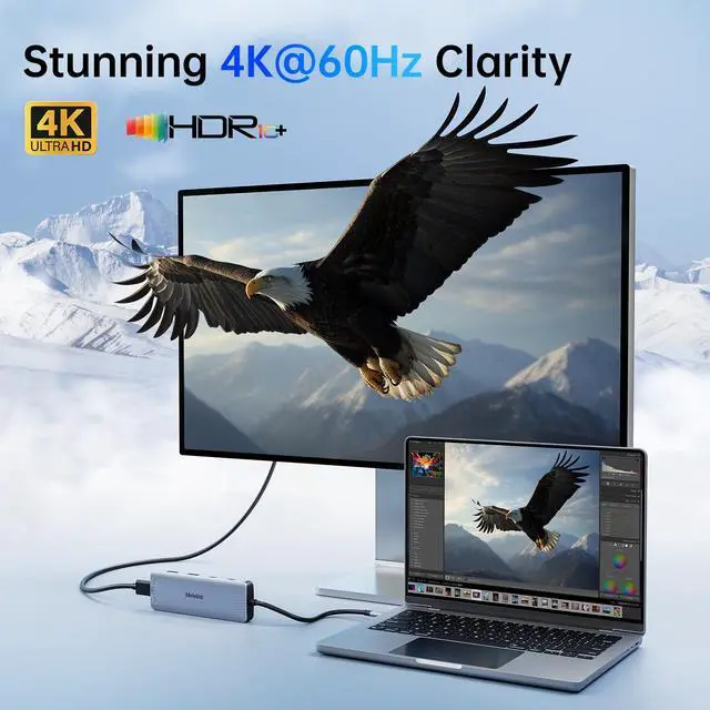 Alt view image 3 of 7 - USB C Hub Multiport Adapter for MacBook Pro/Air, 10 in 1 USB C Dongle Mac HDMI Adapter, USBC Dock Compatible for iPad Pro, iMac, Dell, HP, Lenovo (4K@60Hz HDMI,SD/TF Card Reader,100W PD, 6 USB Ports)