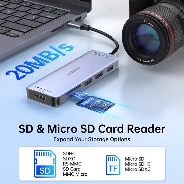 Alt view image 7 of 7 - USB C Hub Multiport Adapter for MacBook Pro/Air, 10 in 1 USB C Dongle Mac HDMI Adapter, USBC Dock Compatible for iPad Pro, iMac, Dell, HP, Lenovo (4K@60Hz HDMI,SD/TF Card Reader,100W PD, 6 USB Ports)