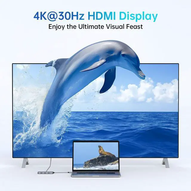 Alt view image 3 of 7 - USB C Adapters for MacBook Pro/Air,Mac Dongle with 3 USB Port,USB C to HDMI, USB C to RJ45 Ethernet,MOKiN 9 in 1 USB C to HDMI Adapter,100W PD Charging, USB C to SD/TF Card Reader USB C Hub