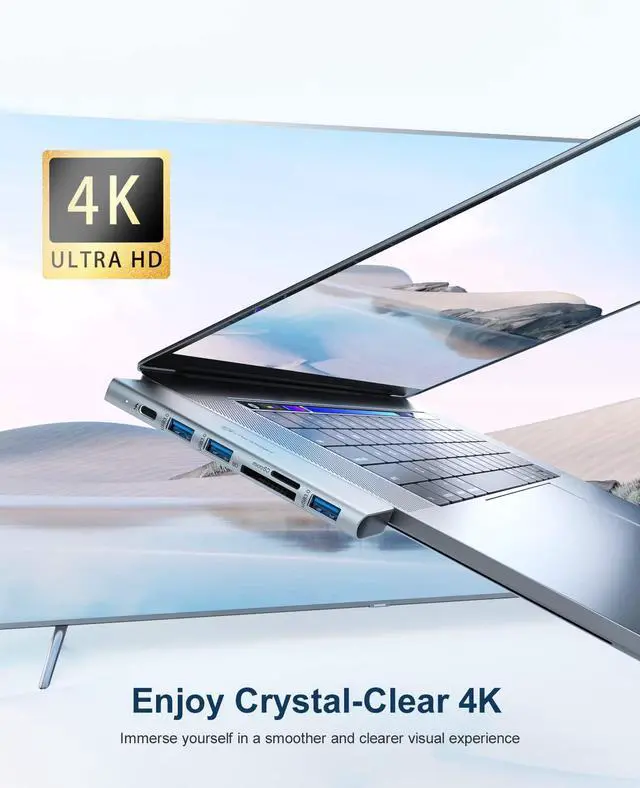 Alt view image 5 of 7 - USB C Hub Adapter MacBook - 7 in 2 MacBook Pro/Air Accessories Multiport Adapter with Thunderbolt 3 Port, 100W PD 4K@30Hz, 40Gbps 4K HDMI, 3*USB3.0 Data Port SD and MicroSD Card Reader