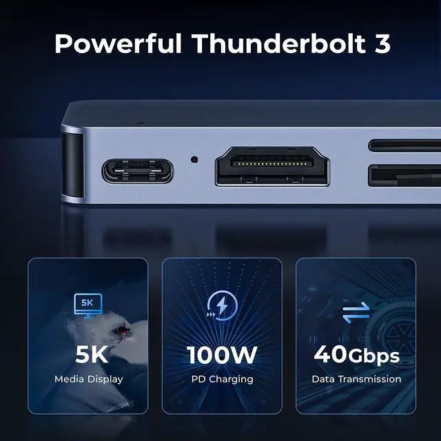 Alt view image 4 of 7 - USB C Adapter HDMI Hub for MacBook Pro/Air M1 M2 M3 2024 2023 13" 15" 16",Mac USB Adapter 7-in-2, MacBook Accessories with HDMI, USB C and 3 USB A 3.0 Data Ports, SDµSD Card Reader