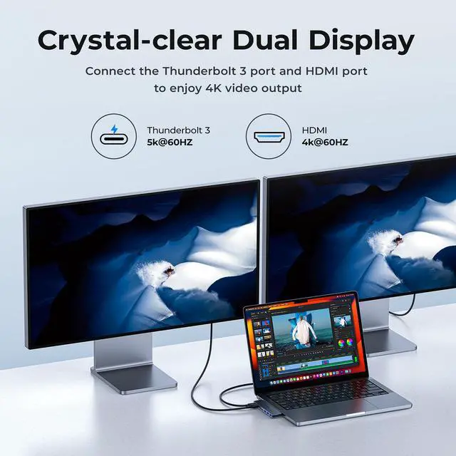 Alt view image 7 of 7 - USB C Adapter HDMI Hub for MacBook Pro/Air M1 M2 M3 2024 2023 13" 15" 16",Mac USB Adapter 7-in-2, MacBook Accessories with HDMI, USB C and 3 USB A 3.0 Data Ports, SDµSD Card Reader