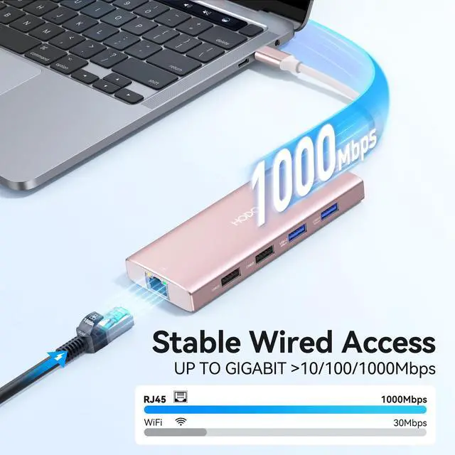 Alt view image 6 of 7 - USB C Hub Multiport Adapter, 10-in-1 Laptop USB C Docking Station for Dell/HP Laptop, Type C Dock to 4K HDMI,Ethernet,100W PD,3USB 3.0, 2USB 2.0, SD/TF, Thunderbolt Dock for MacBook, Surface, Lenovo