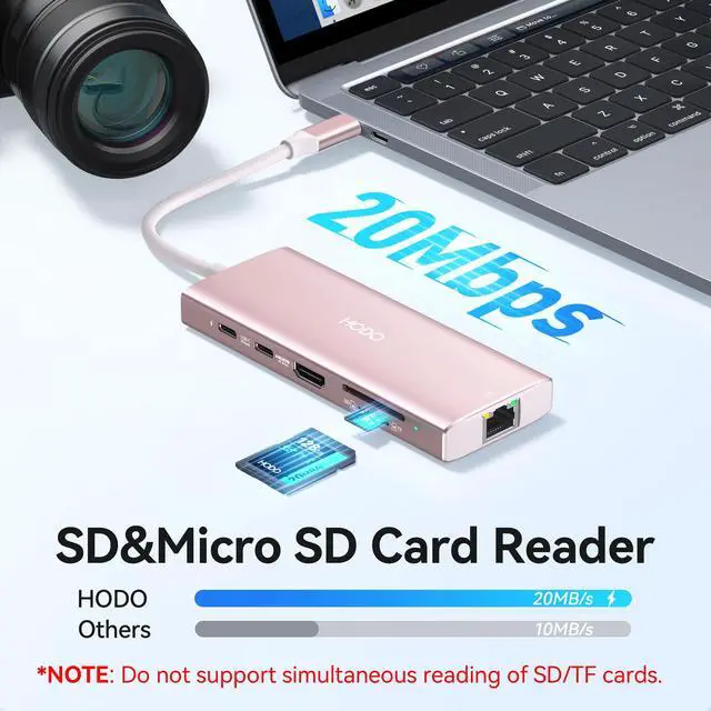 Alt view image 7 of 7 - USB C Hub Multiport Adapter, 10-in-1 Laptop USB C Docking Station for Dell/HP Laptop, Type C Dock to 4K HDMI,Ethernet,100W PD,3USB 3.0, 2USB 2.0, SD/TF, Thunderbolt Dock for MacBook, Surface, Lenovo