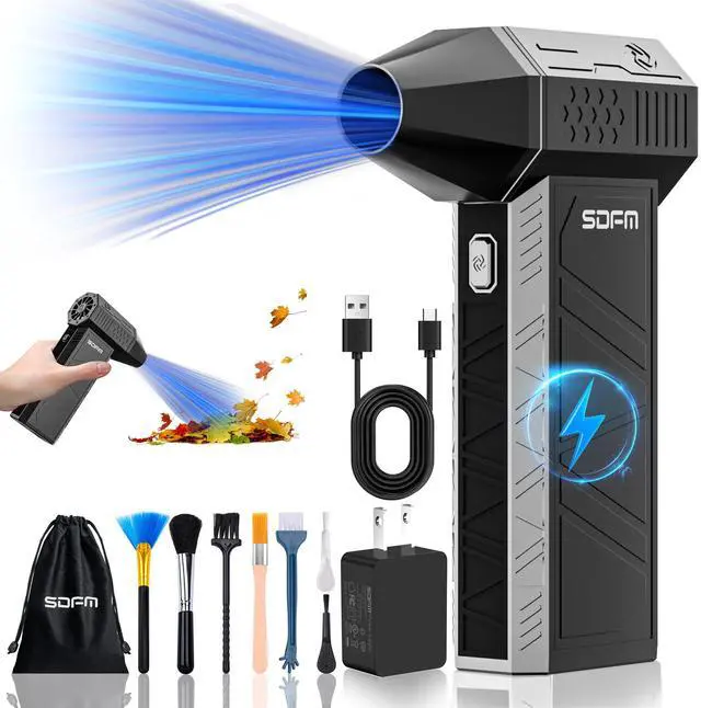 Main image of Compressed Air Duster - Electric Air Duster with Built in Brushless Motor,130,000RPM, 3-Speed Adjustable Air Blower - Suitable for Keyboard, Computer, car, and Home Cleaning (X3) (Max-Black)