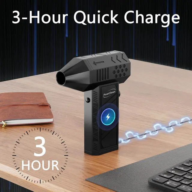 Alt view image 7 of 7 - Compressed Air Duster, Electric Air Duster, Super Powerful 130000RPM Mini Air Blower Gun,Dust Blower for Computer Keyboard, Car Cleaning, Home, and Outdoor Use