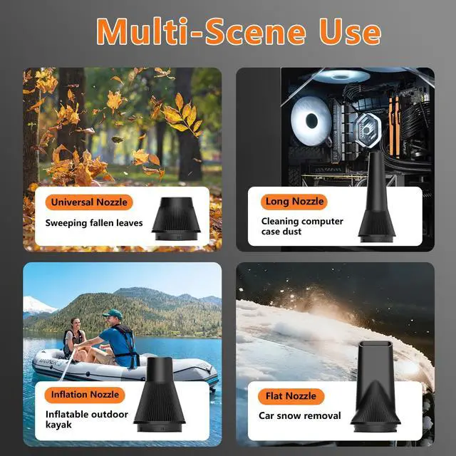 Alt view image 6 of 7 - Electric Air Duster-110000RPM Super Power Compressed Air Duster, 3-Gear Adjustable Mini Blower with Fast Charging, Dust Blower for Manchine, Keyboard, House, Outdoor and Car