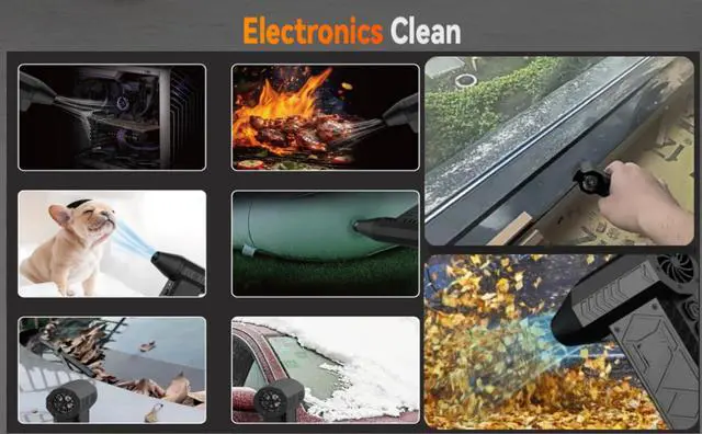 Alt view image 3 of 5 - Compressed Air Duster 150000RPM Electric Air Duster with Flashlight High-Speed Air Blower 4-Gear Adjustable Mini Blower with Rechargeable Battery Dust Blower for Computer Keyboard Car and Outdoor