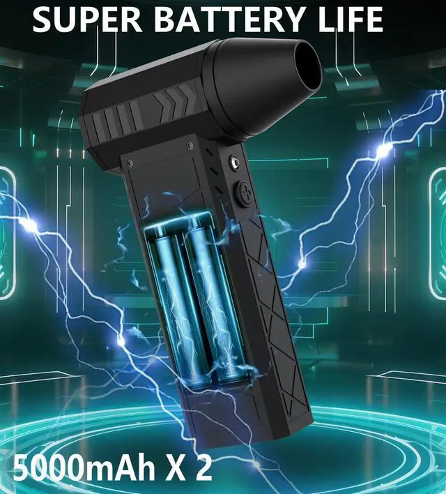 Alt view image 5 of 5 - Compressed Air Duster 150000RPM Electric Air Duster with Flashlight High-Speed Air Blower 4-Gear Adjustable Mini Blower with Rechargeable Battery Dust Blower for Computer Keyboard Car and Outdoor