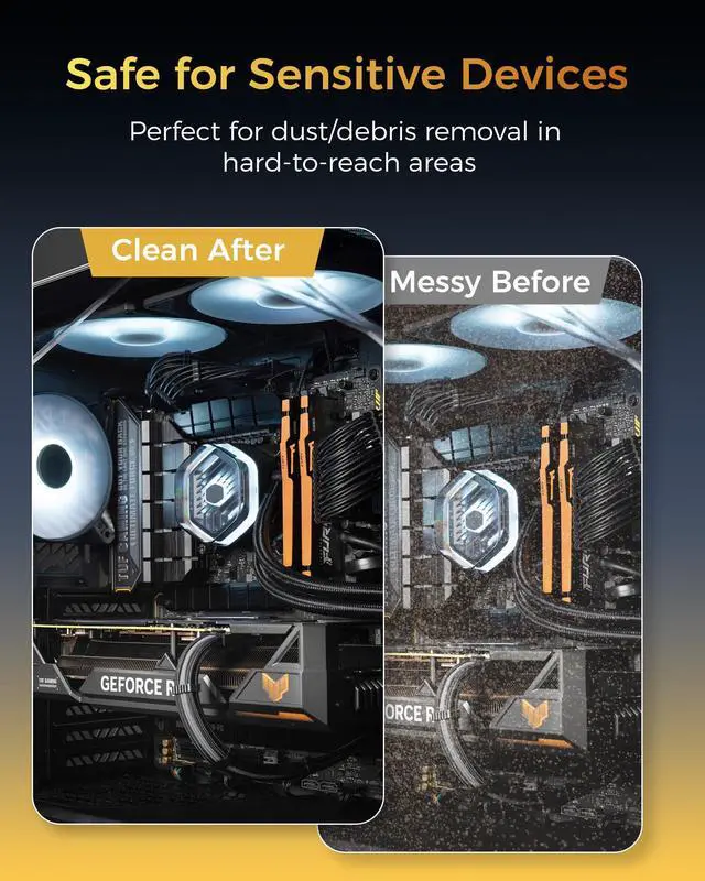 Alt view image 5 of 7 - Compressed Air Duster, 130000RPM Super Power Cordless Electric Air Duster with Fast Charging, 8-Speed Adjustable Rechargeable Brushless Blower for Computer, Keyboard, Car, House and Outdoor Use