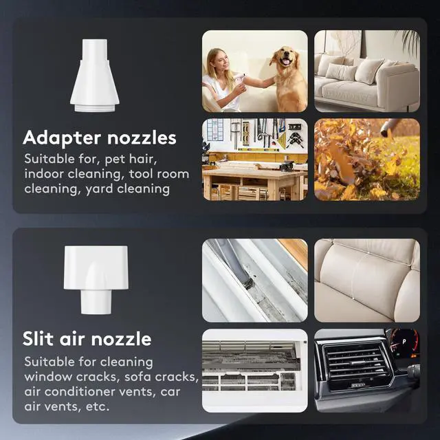 Alt view image 3 of 7 - Compressed Air Duster kit-Blower-pc Duster Electric-130000RPM- Replace Compressed air can-Keyboard Clean-car Mini Snow Blowers-Car Dryer air Blower-Jet Fan-No air Canned dusters for Cleaning (White)