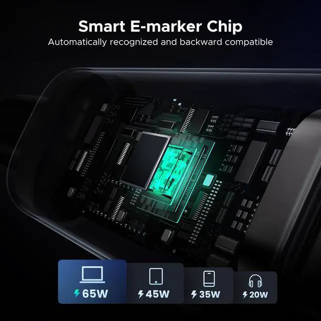 Alt view image 6 of 7 - Uno USB C to USB C Cable 100W Fast Charging Cable Type C Charging Cord with LED Display for iPhone 17/17 Air/17 Pro/17 Pro Max/16, MacBook Pro/Air, iPad Pro/Air, Galaxy S25 Ultra 10FT Black