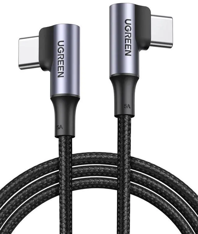Main image of 100W USB C to USB C Cable, 90 Degree Type C Cable for iPhone 17/17 Air/17 Pro/17 Pro Max/16, MacBook Pro 2022, iPad Pro 2022, Samsung Galaxy S25/S24/Z Fold, Google Pixel, Switch, 3.3FT