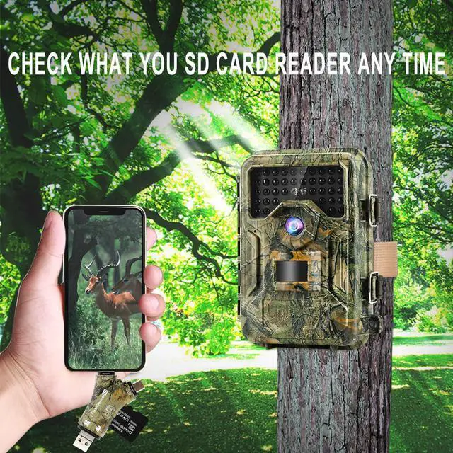 Alt view image 2 of 7 - Trail Camera Viewer SD Card Reader for iPhone iPad Mac & Android, 4 in 1 SD/Micro SD/TF Memory Card Reader Adapter to View Hunting Game Camera Photos or Videos on Smartphone