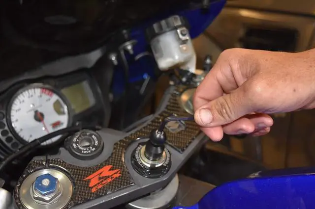 Alt view image 5 of 7 - Universal Motorcycle Phone Mount Kit Fork Stem GPS/Smartphone Holder Fits 13-24 mm Stem Secure Motorcycle Cellphone Mount - Made in USA