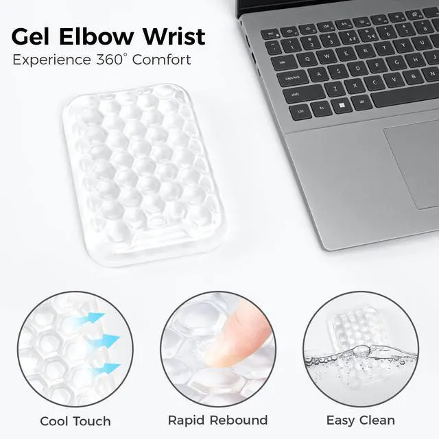 Alt view image 3 of 7 - Ergonomic Elbow Rest for Desk, Gel Keyboard Wrist Rest Support, Arm Rest Pad for Mouse, 2 Pack