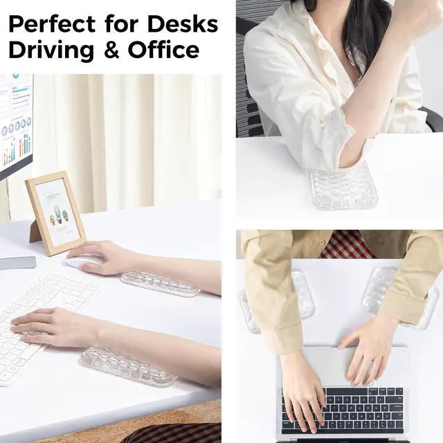 Alt view image 7 of 7 - Ergonomic Elbow Rest for Desk, Gel Keyboard Wrist Rest Support, Arm Rest Pad for Mouse, 2 Pack