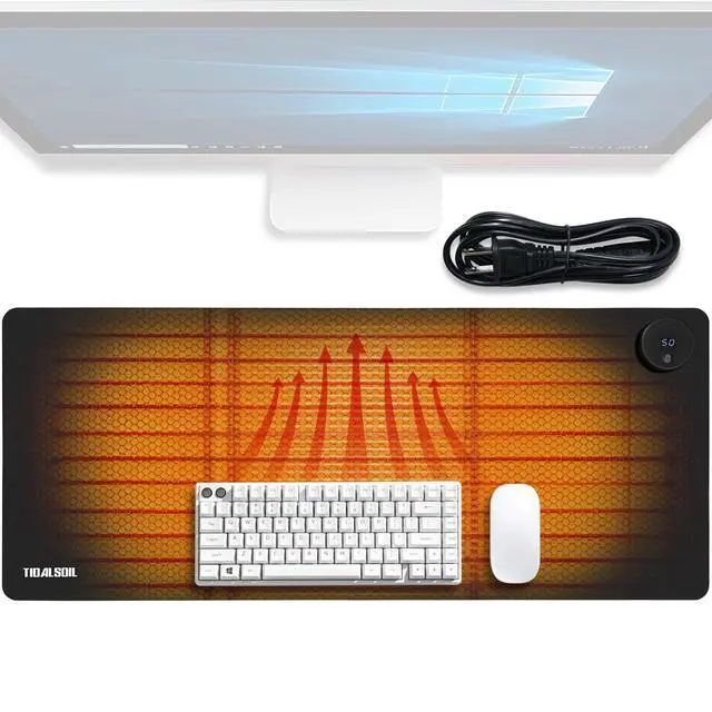 Main image of Heated Desk Pad, 31.5"×13" PU Leather Mouse Mat with Digital Temp Display, 3-Level 122 Warmth, 4H Auto Shut-Off, Waterproof Non-Slip Office & Home Heating Mat
