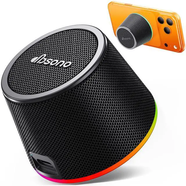 Main image of Small Portable Bluetooth Speaker Birthday Gifts Magnetic Phone Stand | Magnetic Wireless Bluetooth Speaker,TWS Pairing,9 RGB Modes,IPX5 Waterproof,Travel Essentials Cool Gadgets for Men Teen Boys