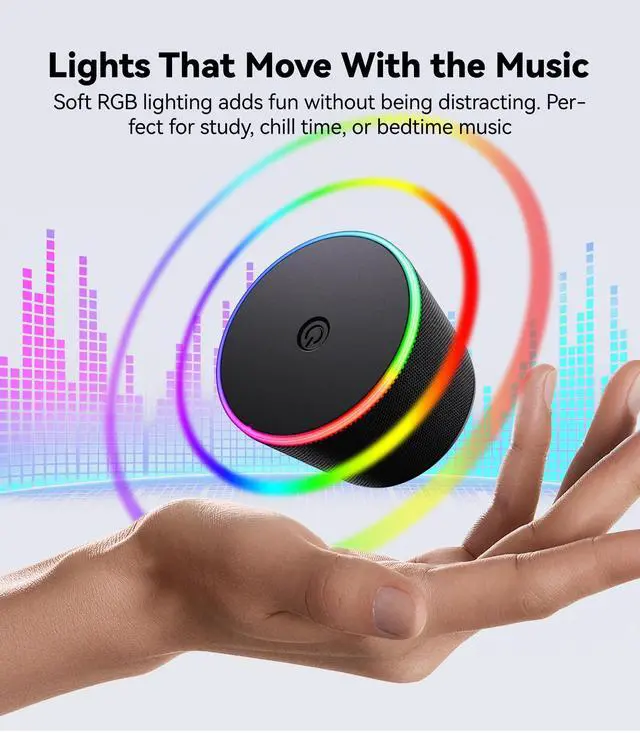 Alt view image 7 of 7 - Small Portable Bluetooth Speaker Birthday Gifts Magnetic Phone Stand | Magnetic Wireless Bluetooth Speaker,TWS Pairing,9 RGB Modes,IPX5 Waterproof,Travel Essentials Cool Gadgets for Men Teen Boys