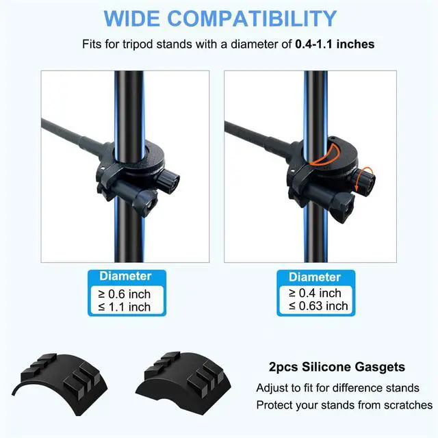 Alt view image 3 of 7 - Mic Stand Phone Holder, Flexible Phone Holder for Microphone Stand, Adjustable iPhone Mic Stand Holders, Music Stands Phone Holders for iPhone 14 13 12 MAX Pro Samsung Galaxy All Smartphones